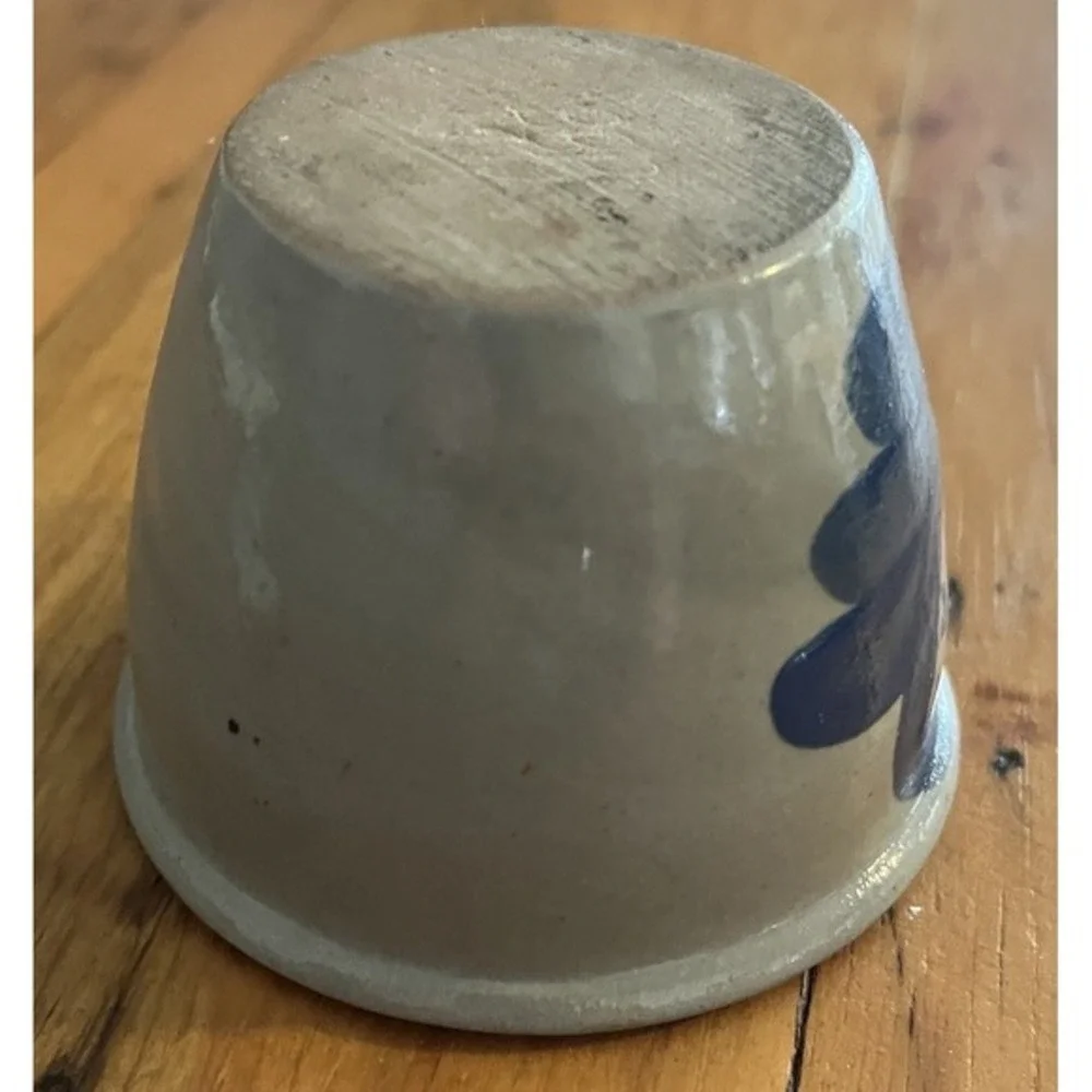 Beaumont Brothers Pottery Master Salt Vtg Salt Glazed Mini Crock BBP‎ Blue Heart
